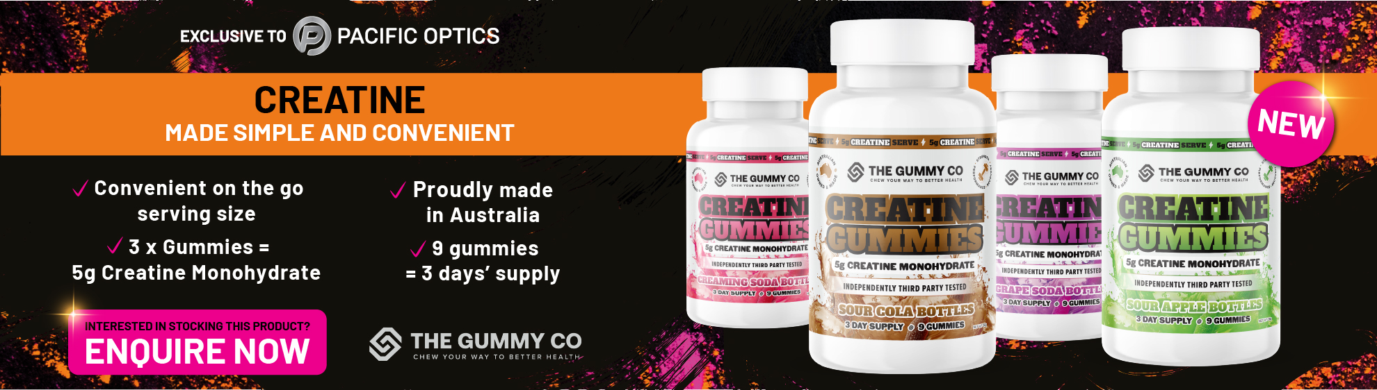 Creatine Gummies Homepage Banner - Desktop Tablet